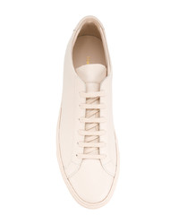 hellbeige Leder niedrige Sneakers von Common Projects