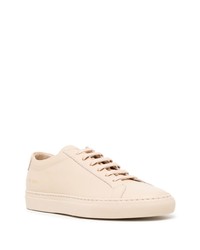 hellbeige Leder niedrige Sneakers von Common Projects