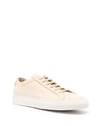 hellbeige Leder niedrige Sneakers von Common Projects