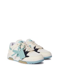 hellbeige Leder niedrige Sneakers von Off-White