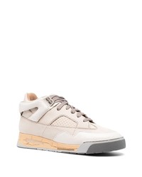 hellbeige Leder niedrige Sneakers von Maison Margiela