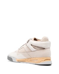 hellbeige Leder niedrige Sneakers von Maison Margiela