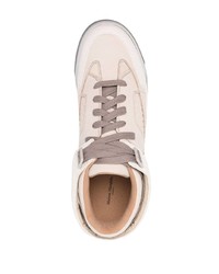 hellbeige Leder niedrige Sneakers von Maison Margiela