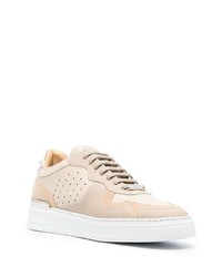 hellbeige Leder niedrige Sneakers von Philipp Plein