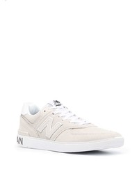 hellbeige Leder niedrige Sneakers von Junya Watanabe