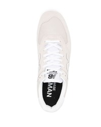 hellbeige Leder niedrige Sneakers von Junya Watanabe