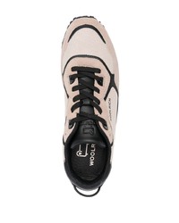 hellbeige Leder niedrige Sneakers von Woolrich