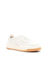 hellbeige Leder niedrige Sneakers von Hogan