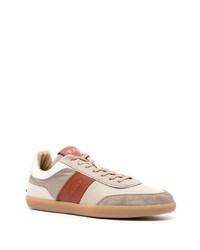 hellbeige Leder niedrige Sneakers von Tod's