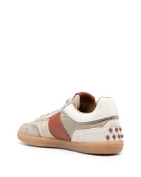 hellbeige Leder niedrige Sneakers von Tod's