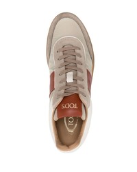 hellbeige Leder niedrige Sneakers von Tod's