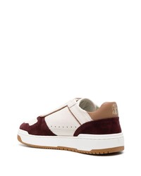 hellbeige Leder niedrige Sneakers von Brunello Cucinelli