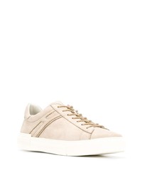 hellbeige Leder niedrige Sneakers von Hogan