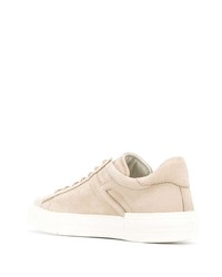 hellbeige Leder niedrige Sneakers von Hogan