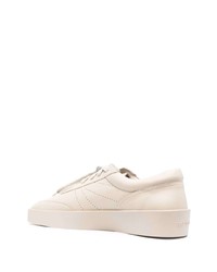 hellbeige Leder niedrige Sneakers von Fear Of God