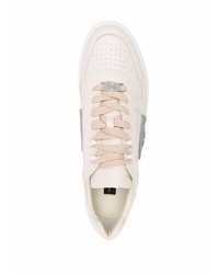 hellbeige Leder niedrige Sneakers von Philipp Plein