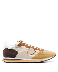 hellbeige Leder niedrige Sneakers von Philippe Model Paris