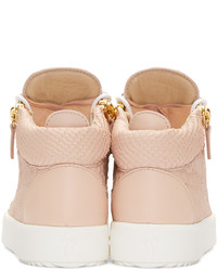 hellbeige Leder niedrige Sneakers von Giuseppe Zanotti