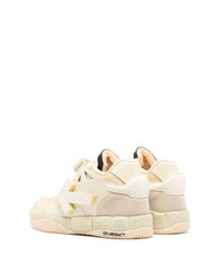 hellbeige Leder niedrige Sneakers von Off-White