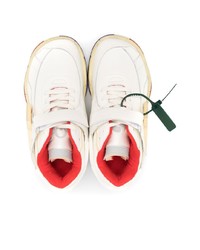 hellbeige Leder niedrige Sneakers von Off-White
