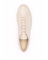 hellbeige Leder niedrige Sneakers von Common Projects