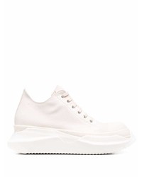 hellbeige Leder niedrige Sneakers von Rick Owens DRKSHDW