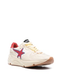 hellbeige Leder niedrige Sneakers von Golden Goose