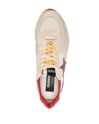 hellbeige Leder niedrige Sneakers von Golden Goose