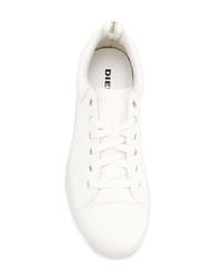 hellbeige Leder niedrige Sneakers von Diesel