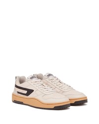 hellbeige Leder niedrige Sneakers von Diesel