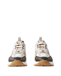 hellbeige Leder niedrige Sneakers von Burberry