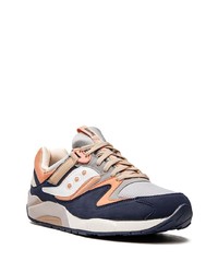 hellbeige Leder niedrige Sneakers von Saucony