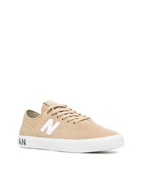 hellbeige Leder niedrige Sneakers von Junya Watanabe MAN