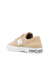 hellbeige Leder niedrige Sneakers von Junya Watanabe MAN