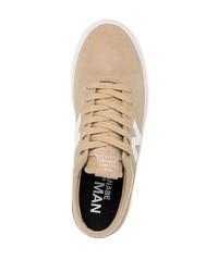 hellbeige Leder niedrige Sneakers von Junya Watanabe MAN