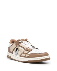 hellbeige Leder niedrige Sneakers von Amiri