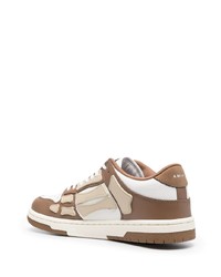 hellbeige Leder niedrige Sneakers von Amiri