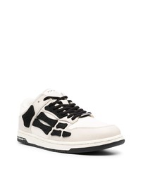 hellbeige Leder niedrige Sneakers von Amiri