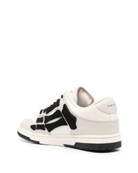 hellbeige Leder niedrige Sneakers von Amiri