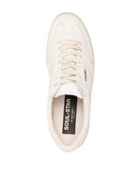 hellbeige Leder niedrige Sneakers von Golden Goose