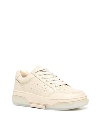 hellbeige Leder niedrige Sneakers von Amiri