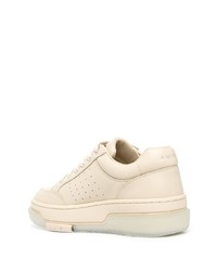 hellbeige Leder niedrige Sneakers von Amiri