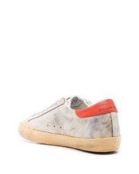 hellbeige Leder niedrige Sneakers von Golden Goose