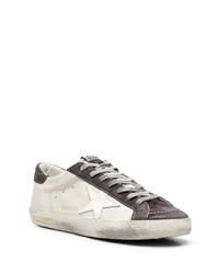 hellbeige Leder niedrige Sneakers von Golden Goose