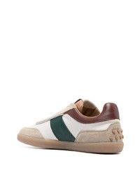 hellbeige Leder niedrige Sneakers von Tod's