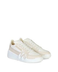 hellbeige Leder niedrige Sneakers von Giuseppe Zanotti