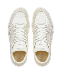 hellbeige Leder niedrige Sneakers von Giuseppe Zanotti