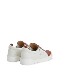 hellbeige Leder niedrige Sneakers von Giuseppe Zanotti