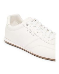 hellbeige Leder niedrige Sneakers von Tommy Hilfiger