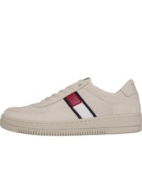 hellbeige Leder niedrige Sneakers von Tommy Jeans